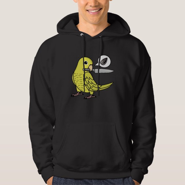 Sudadera Loro Cuchillo Quiere Semillas I Periquito Amarillo (Anverso)