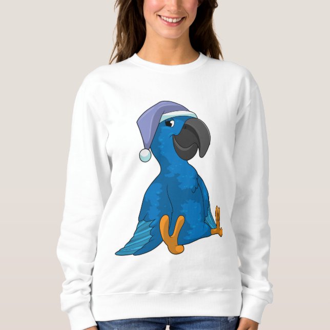 Sudadera Loro durmiendo con gorra nocturna (Anverso)