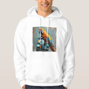 Sudadera Loro en motocicleta