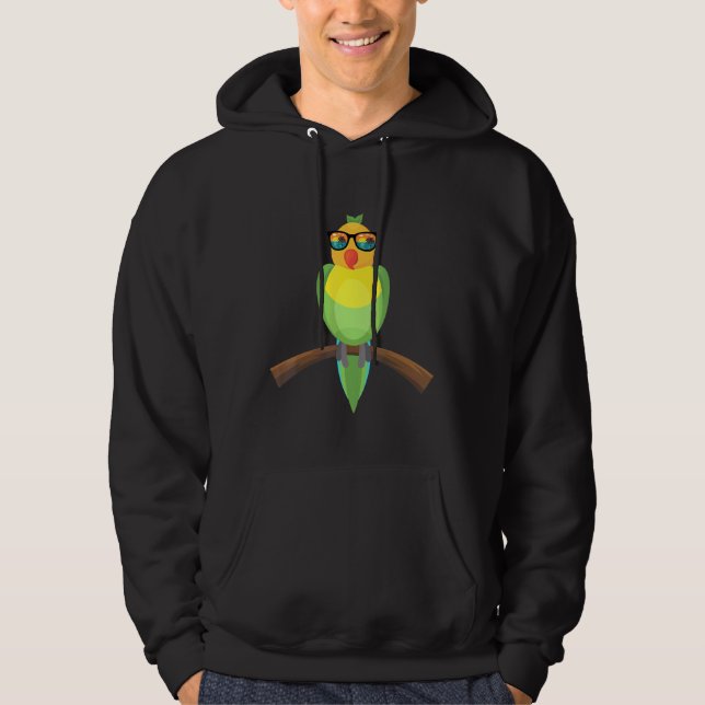 Sudadera Loro Guay Con Gafas De Sol Gafas De Sol Tropicales (Anverso)