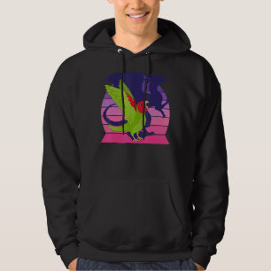 Sudadera Loro Retro I Dragón I Conuro enmascarado Rojo grit