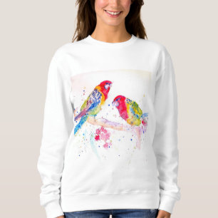 Sudadera Loro Rojo Rosella Loro Pintura Acuarela