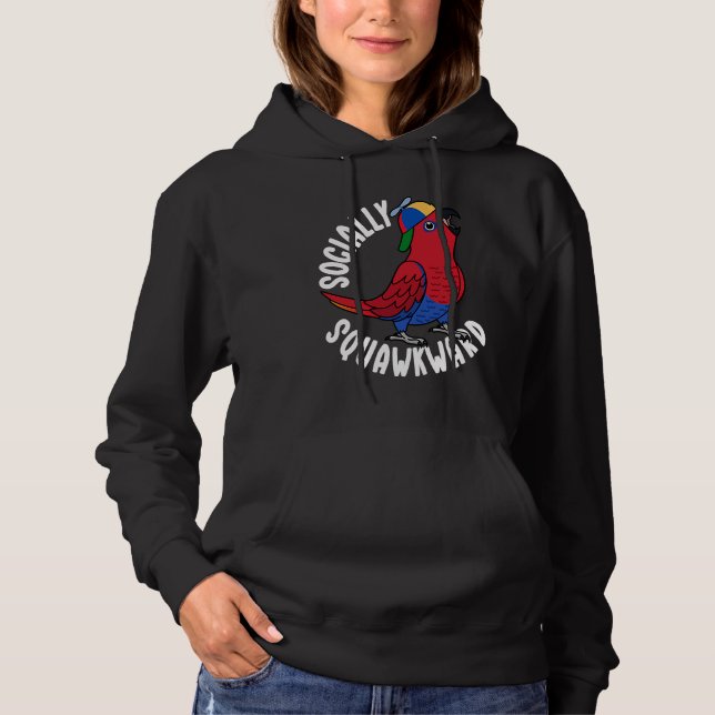 Sudadera Loro Socialmente Torpe I Eclectus Hembra (Anverso)