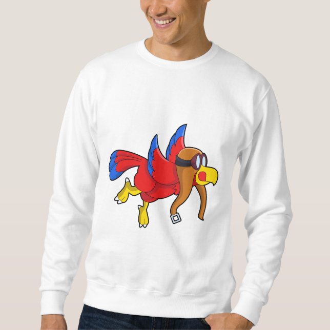 Sudadera Loro volando como piloto (Anverso)