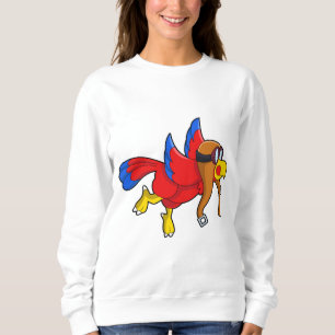 Sudadera Loro volando como piloto