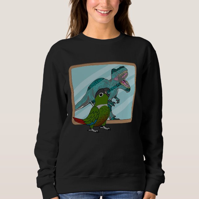 Sudadera Loro y reflejo de Rex I Conure de mejilla verde (Anverso)