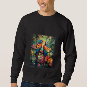 Sudadera Loros Coloridos De Las Mujeres Bosque Lluvioso Sel