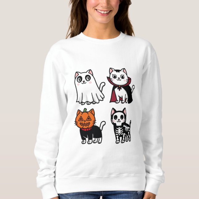 Sudadera Los adorables gatitos de Halloween  (Anverso)