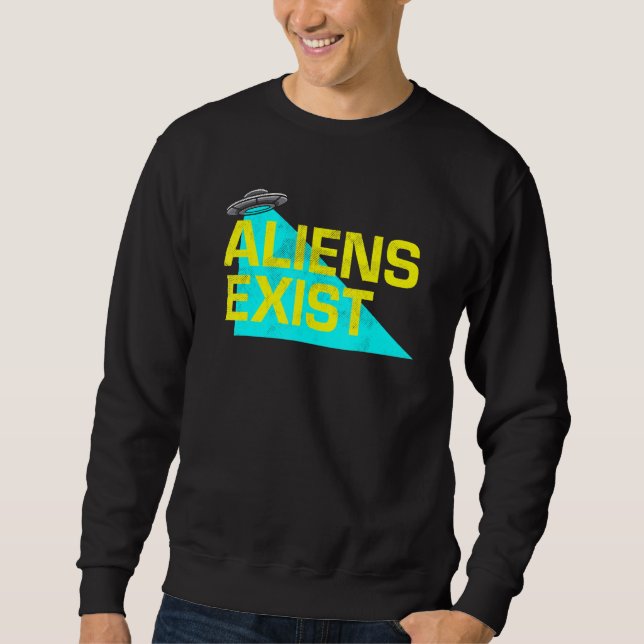 Sudadera Los Alienígenas existen como Ufo Blue Light Ilustr (Anverso)