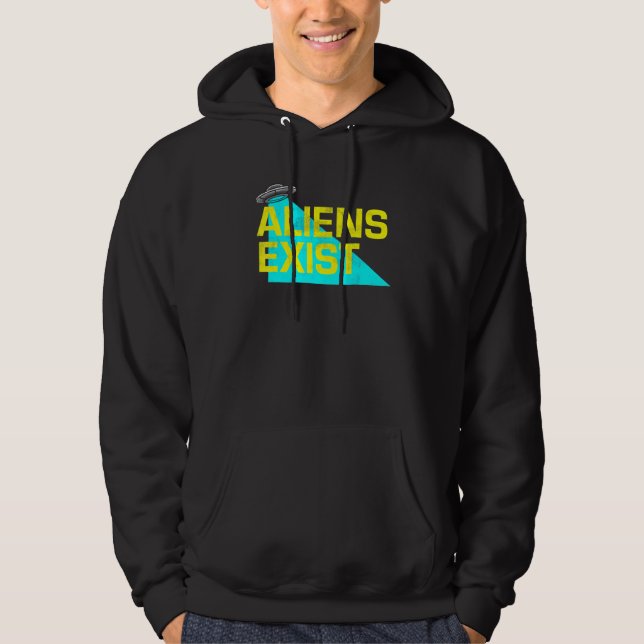 Sudadera Los Alienígenas existen como Ufo Blue Light Ilustr (Anverso)