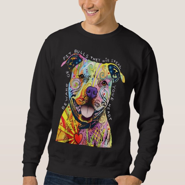 Sudadera Los amantes de los perros Pitbull adoran Pitbull (Anverso)