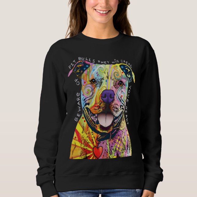 Sudadera Los amantes de los perros Pitbull adoran Pitbull (Anverso)