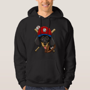 Sudadera Los amantes del béisbol en Dachshund