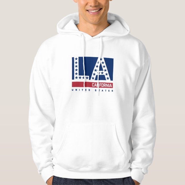 Sudadera Los Ángeles, California horizonte rojo, blanco y (Anverso)