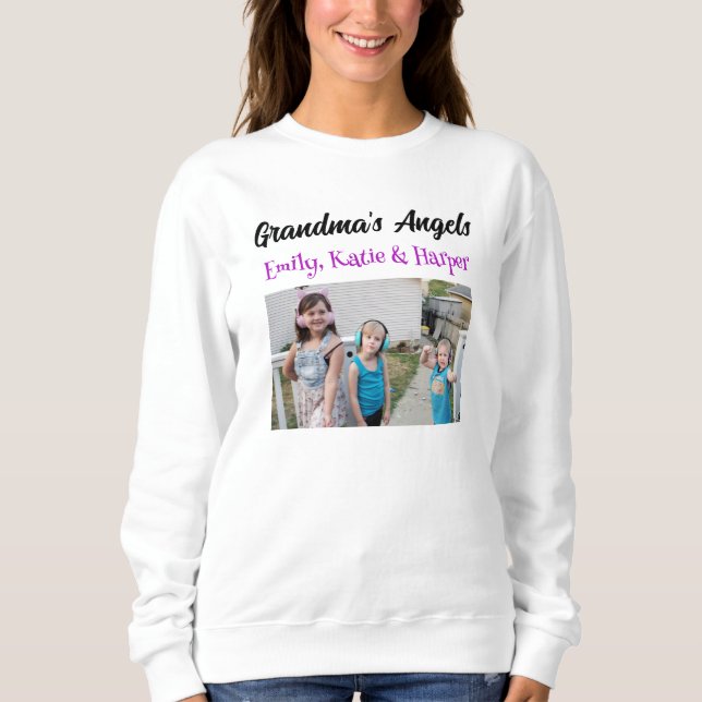 Sudadera Los ángeles de la abuela | Foto y nombres personal (Anverso)