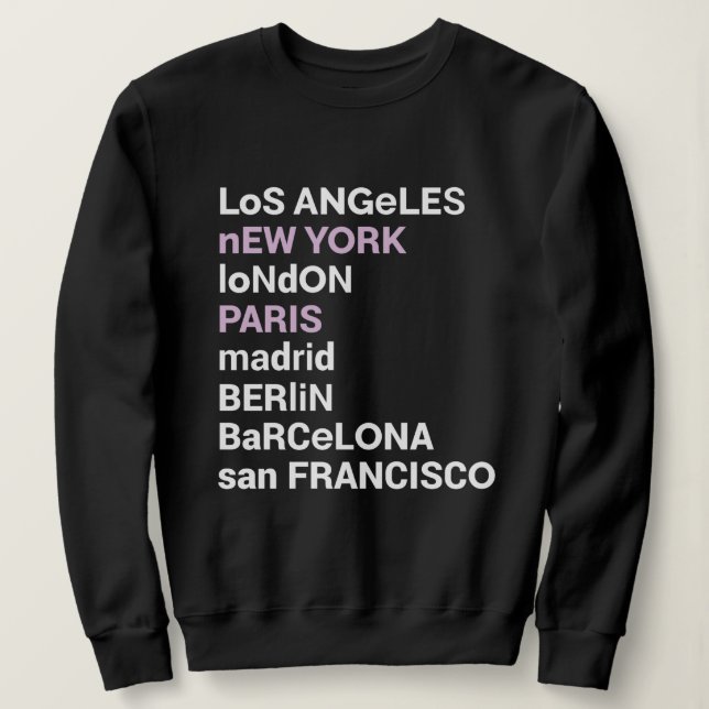 Sudadera Los Angeles New York London Paris Sweatshirt (Anverso del diseño)