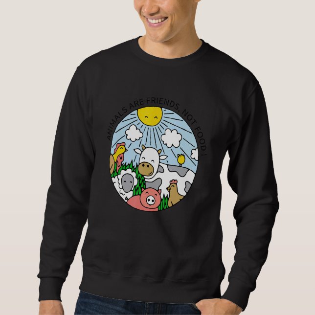 Sudadera Los animales son amigos, no comen lechuga de cerdo (Anverso)