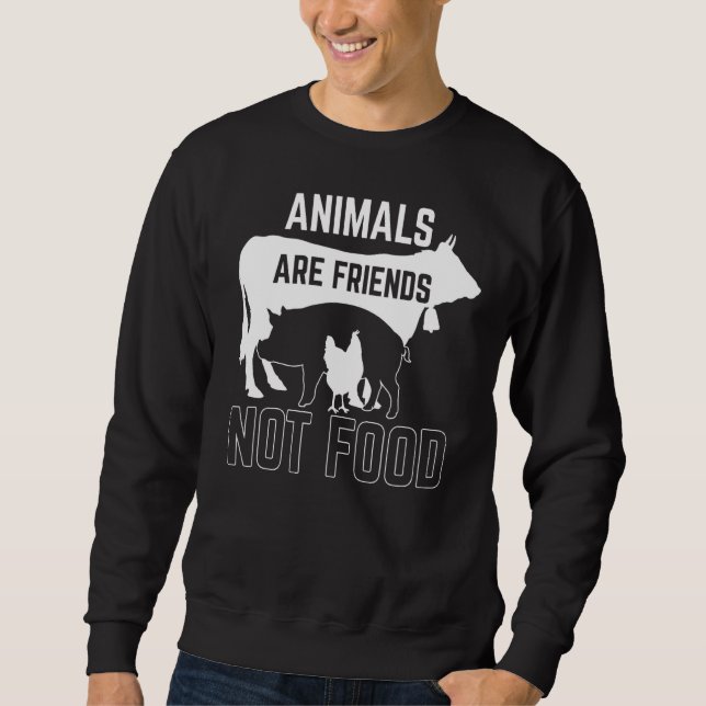 Sudadera Los animales son amigos, no comida, el vegetariani (Anverso)
