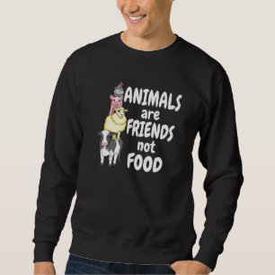 Sudadera Los animales son amigos, no comida Vegetariana