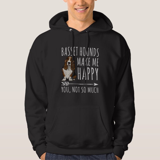 Sudadera Los Basset Hounds Me Hacen Feliz A Ti No Tanto Per (Anverso)