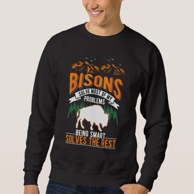Sudadera Los Bisones Resuelven La Mayoría De Mis Problemas  (Anverso)