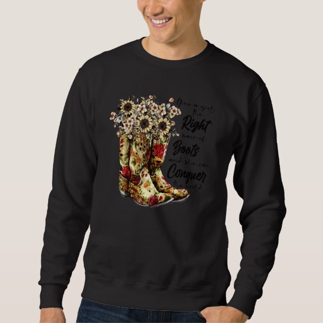 Sudadera Los Boots Florales De Vaquera Dan Un Par Derecho C (Anverso)