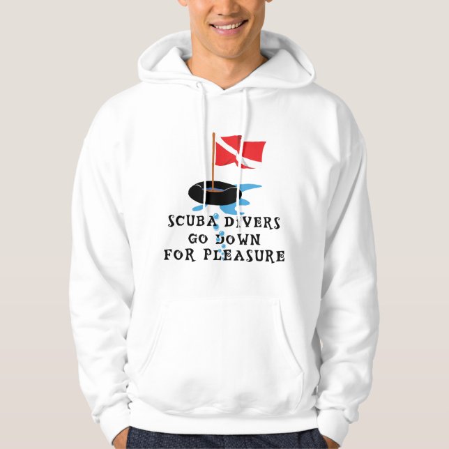 Sudadera Los buceadores van abajo para el placer (Anverso)
