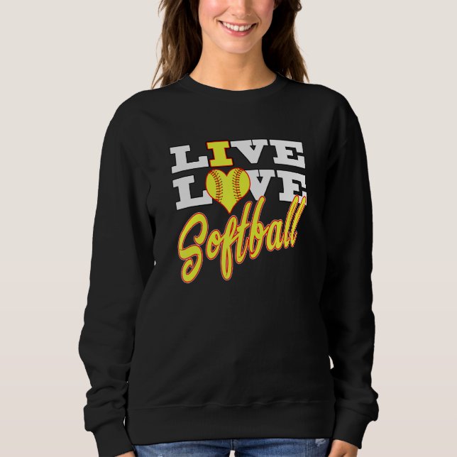 Sudadera Los chicas viven el amor del Softbol para adolesce (Anverso)