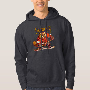 Sudadera ¡Los codos arriba! castor de hockey, hoja de arce