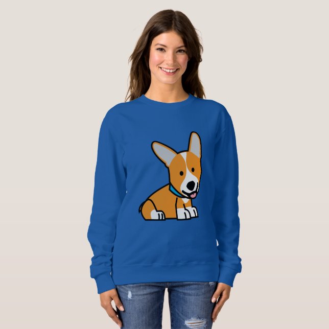 Sudadera Los Corgis del Corgi persiguen el Pembroke feliz (Anverso completo)