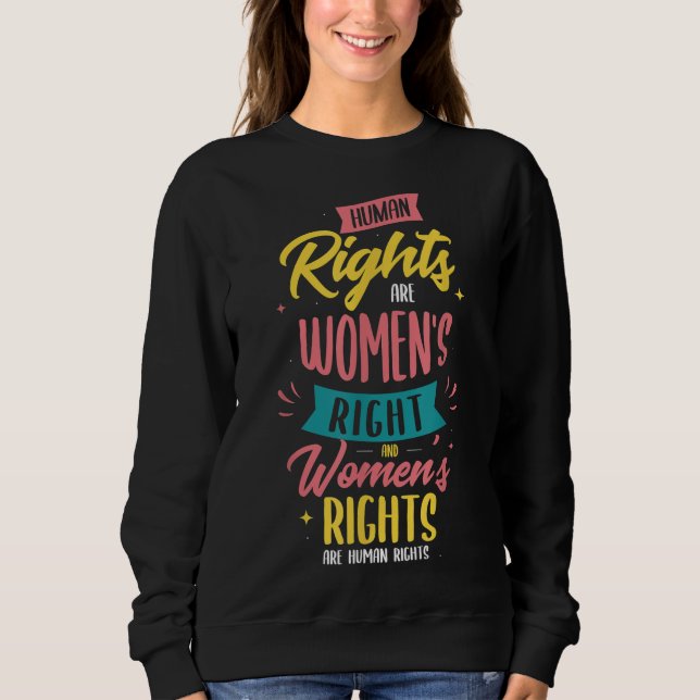 Sudadera Los derechos humanos son derechos de la mujer Femi (Anverso)