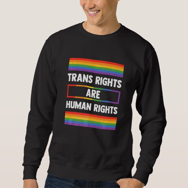 Sudadera Los Derechos Trans Son Derechos Humanos Arcoíris G (Anverso)