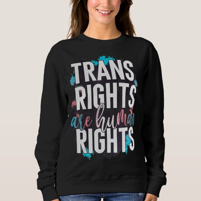 Sudadera Los Derechos Trans Son Derechos Humanos Transgéner (Anverso)