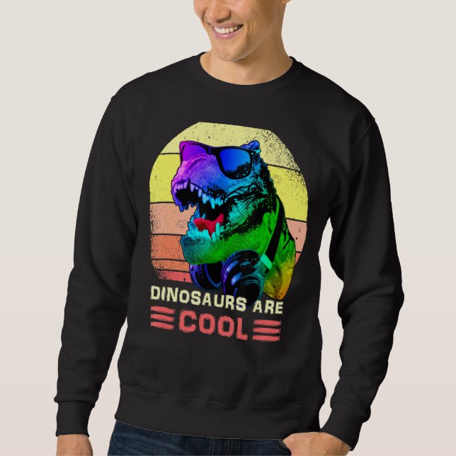 Sudadera Los Dinosaurios Son Gafas De Sol Y Auriculares Rex (Anverso)