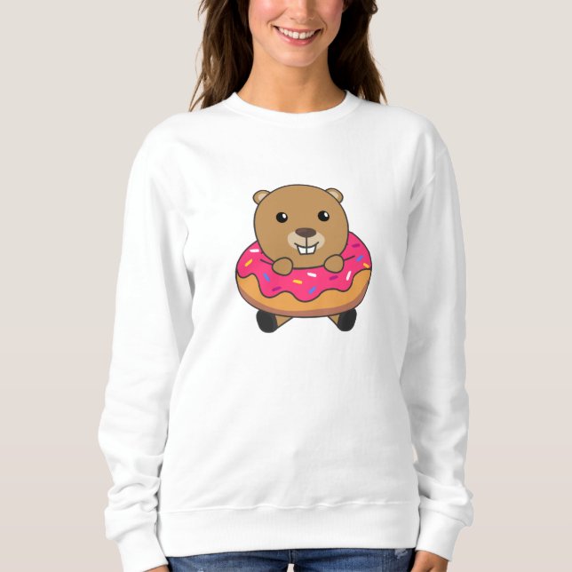 Sudadera Los dulces dulces castores donut rosados (Anverso)