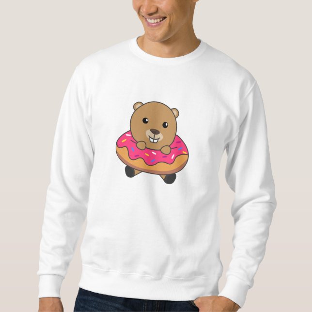 Sudadera Los dulces dulces castores donut rosados (Anverso)