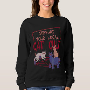Sudadera Los Gatos En Pentagram Apoyan Su Culto De Gato Loc
