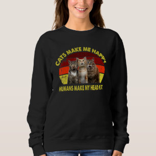 Sudadera Los gatos me hacen feliz a los humanos, me hieren 