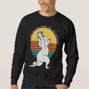 Sudadera Los Gatos Saben Cómo Estirar El Gato De Yoga Retro
