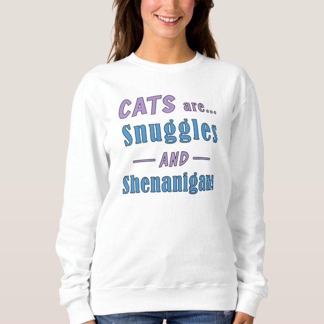 Sudadera Los gatos son Snuggles y Shenanigans (Anverso)