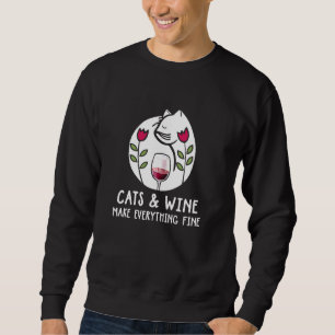 Sudadera Los Gatos Y El Vino Lo Hacen Todo Bien