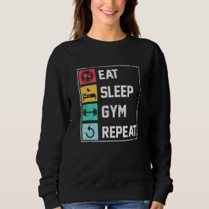 Sudadera Los Hombres Comen Sleep Gym Repetir Gimnasio Rutin