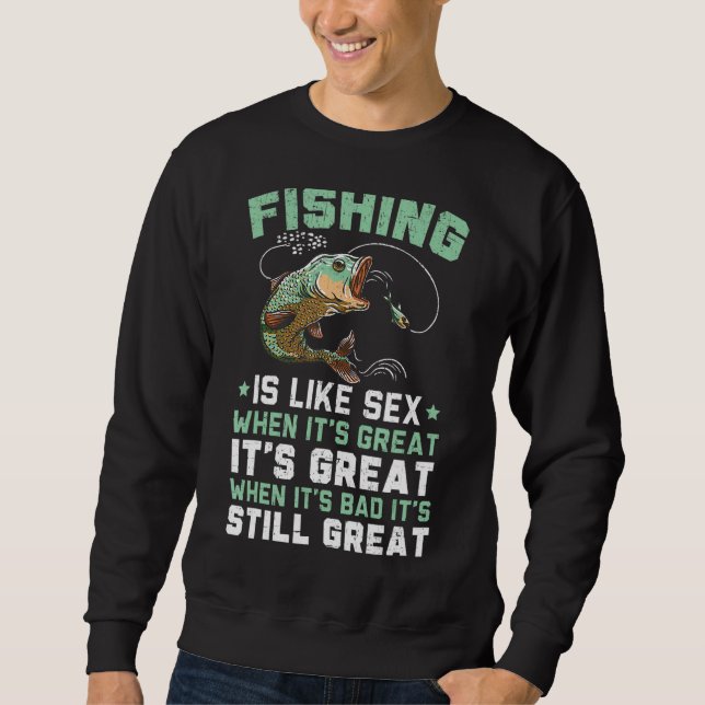 Sudadera Los hombres de la pesca divertida dicen ambigüedad (Anverso)