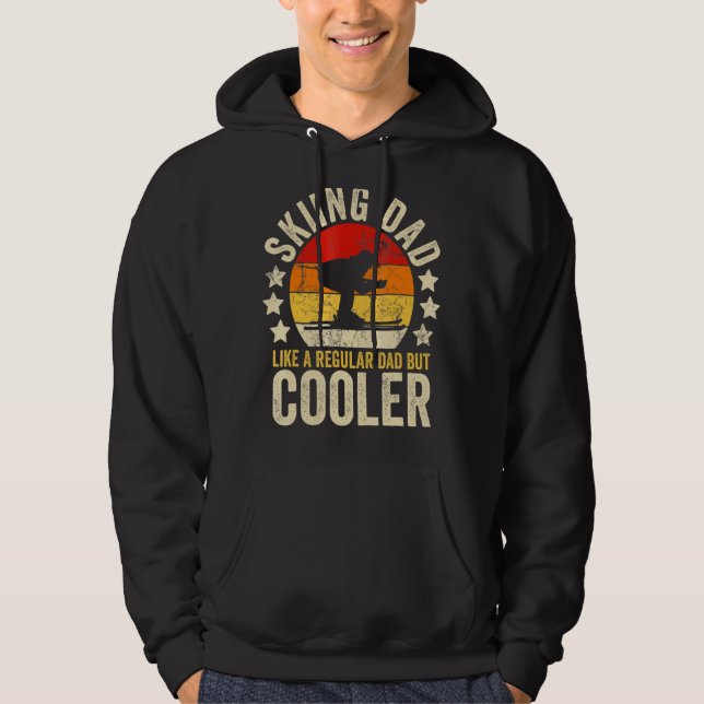 Sudadera Los Hombres Esquiando A Papá Como Un Padre Regular (Anverso)