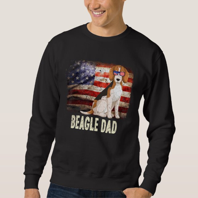 Sudadera Los Hombres Mejor Beagle Papá Nunca Bandera Estado (Anverso)