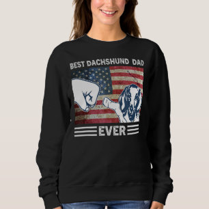 Sudadera Los Hombres Mejor Papá Dachshund Nunca Bandera Est