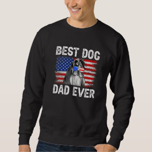 Sudadera Los Hombres Mejor Shih Tzu Papá Alguna Vez Bandera