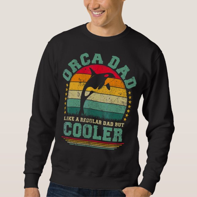 Sudadera Los Hombres Orca Papá Como Un Padre Regular Pero U (Anverso)