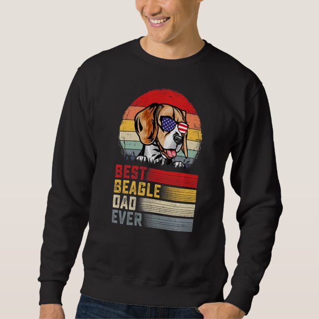 Sudadera Los hombres retro mejor beagle papá día del padre (Anverso)