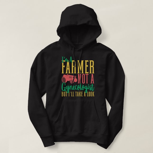 Sudadera Los Hombres Soy Un Agricultor, No Un Ginecólogo, S (Diseño del anverso)